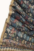 Elegant Black Pen Kalamkari Tussar Silk Dupatta - Luxurion World