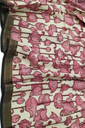 Pastel Pink Kalamkari Hand Painted Cotton Dupatta - Luxurion World