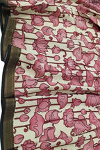 Pastel Pink Kalamkari Hand Painted Cotton Dupatta - Luxurion World