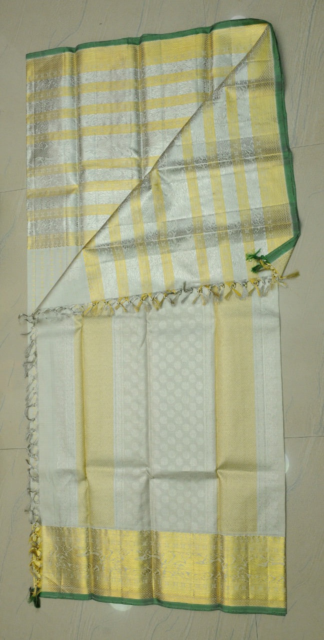 Pastel Handloom Kanjeevaram Pure Silk Dupatta - Luxurion World