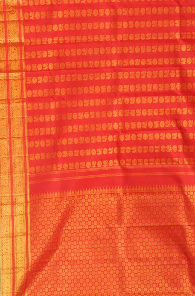 Red Handloom Kanjeevaram Pure Silk Dupatta - Luxurion World