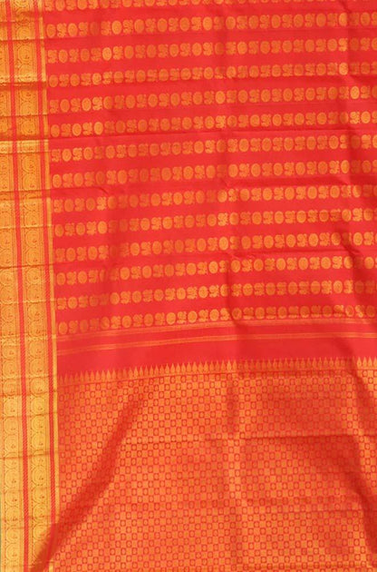 Red Handloom Kanjeevaram Pure Silk Dupatta - Luxurion World