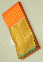 Orange Handloom Kanjeevaram Pure Silk Dupatta - Luxurion World