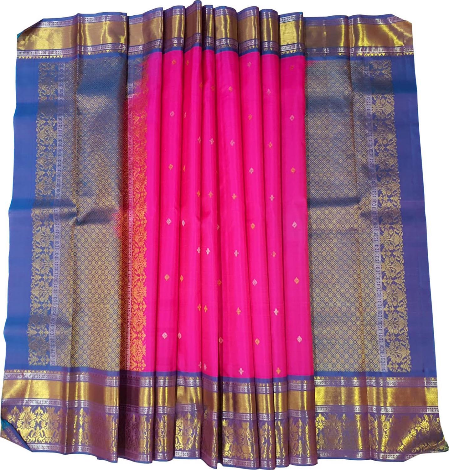 Pink Kanjeevaram Handloom Pure Silk Dupatta - Luxurion World