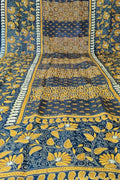 Black Hand Embroidered Kantha Bangalore Silk Dupatta - Luxurion World