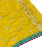 Yellow Handloom Kota Doria Real Zari Dupatta - Luxurion World