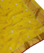 Yellow Handloom Kota Doria Real Zari Sona Roopa Dupatta - Luxurion World