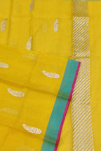 Yellow Handloom Kota Doria Real Zari Dupatta - Luxurion World