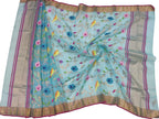 Exquisite Blue Handloom Kota Doria Dupatta with Real Zari Embellishments - Luxurion World