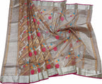 Elegant Brown Handloom Kota Doria Real Zari Dupatta - Luxurion World