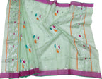 Exquisite Green Handloom Kota Doria Real Zari Dupatta: Timeless Elegance - Luxurion World