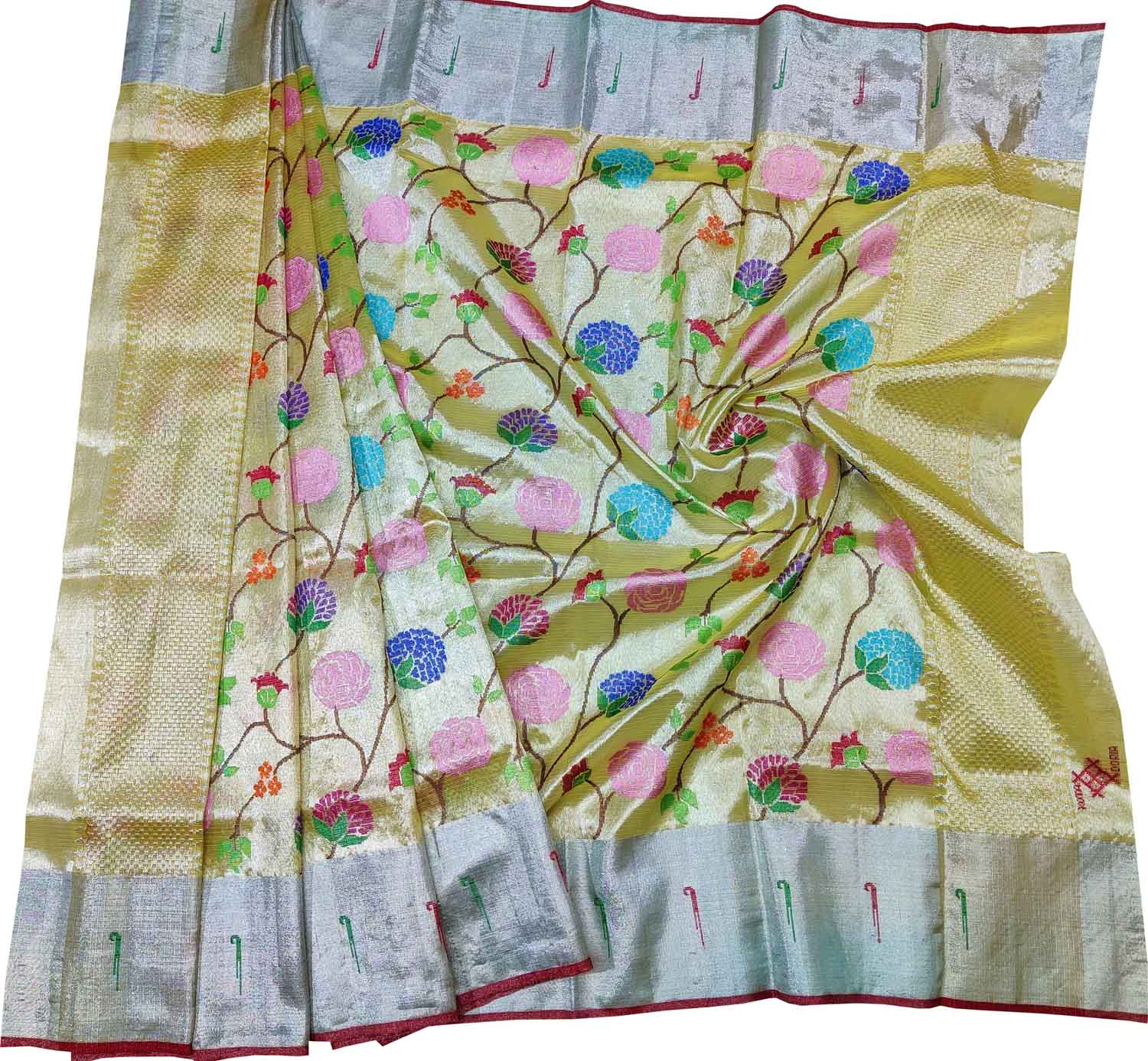 Exquisite Yellow Handloom Kota Doria Real Zari Dupatta: Timeless Elegance - Luxurion World
