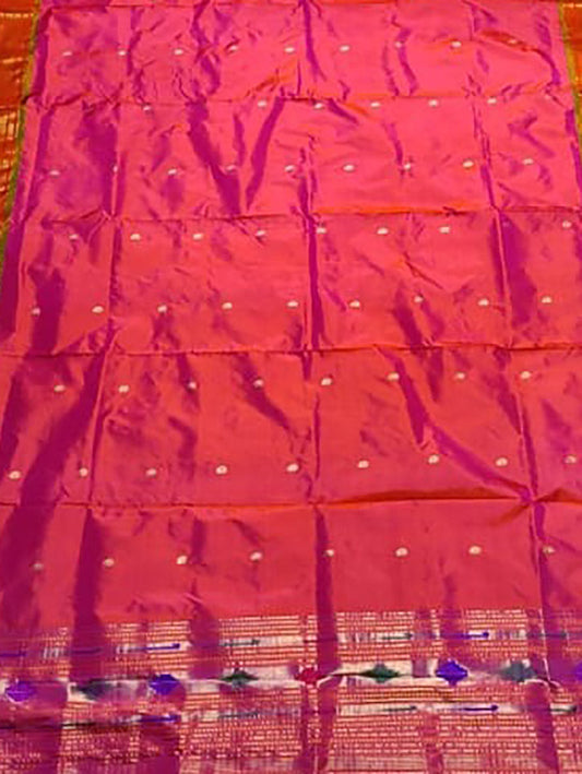 Pink Paithani Handloom Pure Silk Dupatta - Luxurion World