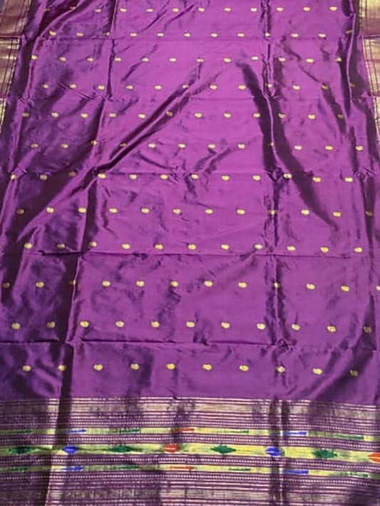 Purple Paithani Handloom Pure Silk Dupatta