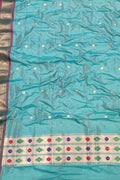 Stunning Blue Paithani Silk Dupatta - Pure Elegance - Luxurion World