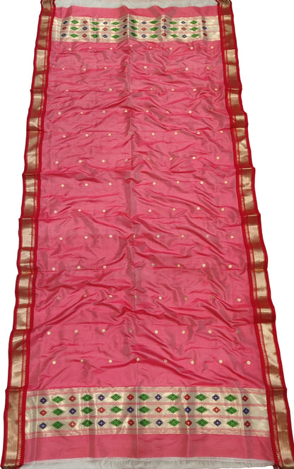 Stunning Red Paithani Silk Dupatta - Pure Elegance for Any Occasion - Luxurion World