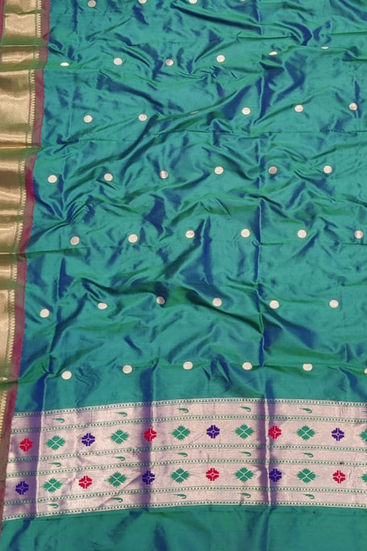 Stylish Green Paithani Silk Dupatta for a Pure Ethnic Look - Luxurion World