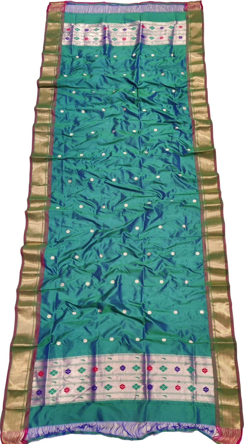 Stylish Green Paithani Silk Dupatta for a Pure Ethnic Look