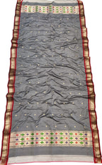 Stunning Grey Paithani Silk Dupatta - Pure Elegance for Any Occasion - Luxurion World