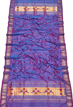 Purple Paithani Handloom Pure Silk Dupatta - Luxurion World
