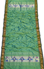 Green Paithani Handloom Pure Silk Dupatta - Luxurion World