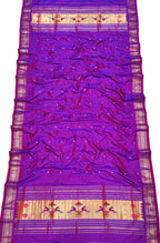 Purple Paithani Handloom Pure Silk Dupatta - Luxurion World
