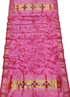 Pink Paithani Handloom Pure Silk Dupatta - Luxurion World