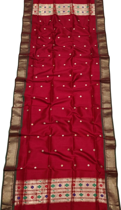 Elegant Red Paithani Silk Dupatta: A Timeless Accessory - Luxurion World