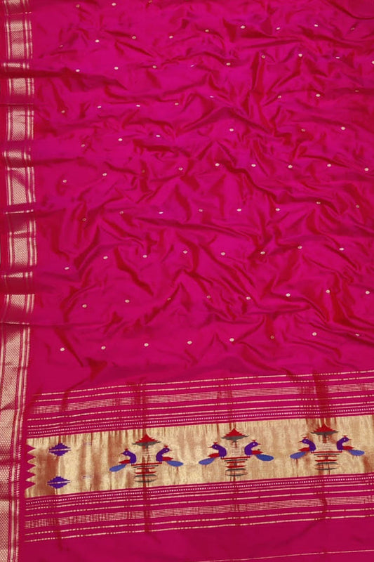 Exquisite Pink Paithani Handloom Silk Dupatta: Timeless Elegance - Luxurion World