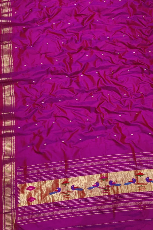 Elegant Purple Paithani Handloom Silk Dupatta: A Timeless Fashion Statement - Luxurion World