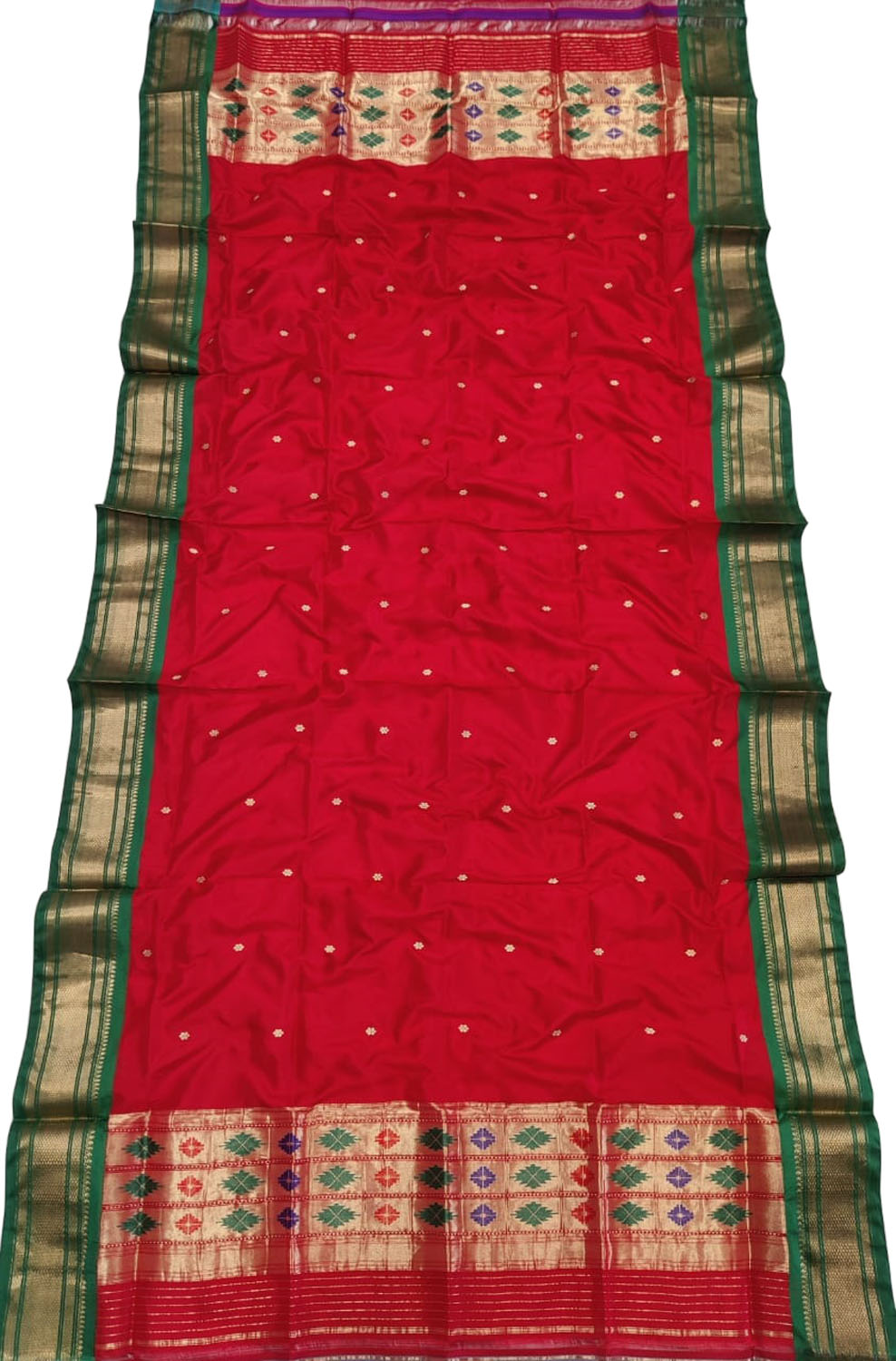 Exquisite Red Paithani Silk Dupatta: Timeless Elegance and Luxury - Luxurion World