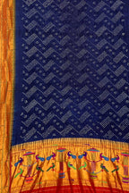 Blue Paithani Bandhani Pure Silk Dupatta - Luxurion World