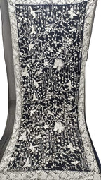 Exquisite Black Parsi Hand Embroidered Georgette Dupatta - Luxurion World