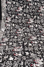 Exquisite Black Parsi Georgette Dupatta with Hand Embroidery - Luxurion World