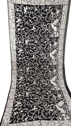 Exquisite Black Parsi Georgette Dupatta with Hand Embroidery - Luxurion World