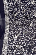 Exquisite Black Parsi Georgette Dupatta with Hand Embroidery - Luxurion World