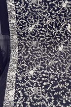 Exquisite Black Parsi Georgette Dupatta with Hand Embroidery - Luxurion World