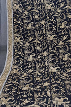 Exquisite Black Parsi Georgette Dupatta with Hand Embroidery - Luxurion World