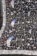 Exquisite Black Parsi Georgette Dupatta with Hand Embroidery - Luxurion World
