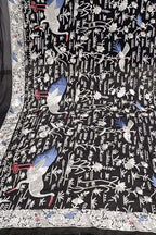 Exquisite Black Parsi Georgette Dupatta with Hand Embroidery - Luxurion World