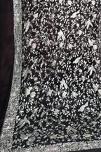 Exquisite Black Parsi Georgette Dupatta with Hand Embroidery - Luxurion World