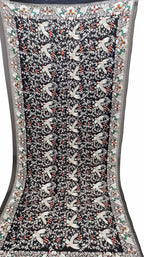 Exquisite Black Parsi Hand Embroidered Georgette Dupatta - Luxurion World