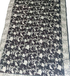 Exquisite Black Parsi Hand Embroidered Georgette Dupatta - Luxurion World
