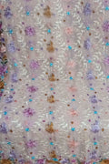 Elegant Grey Parsi Hand Embroidered Georgette Dupatta - Luxurion World