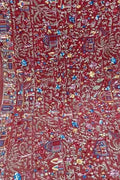Exquisite Red Parsi Hand Embroidered Georgette Dupatta - Luxurion World