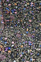 Elegant Black Parsi Hand Embroidered Georgette Dupatta - Luxurion World