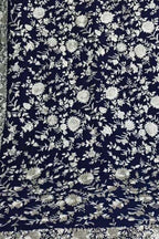 Blue Parsi Georgette Dupatta with Hand Embroidery - Luxurion World