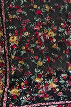 Exquisite Black Parsi Hand Embroidered Georgette Dupatta - Luxurion World