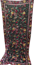 Exquisite Black Parsi Hand Embroidered Georgette Dupatta - Luxurion World