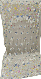Pastel Parsi Georgette Dupatta with Hand Embroidery - Luxurion World
